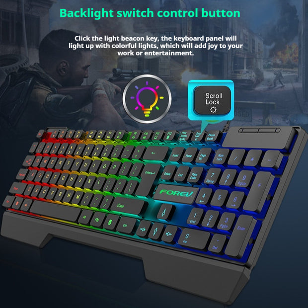 Black Luminous Keyboard and Mouse